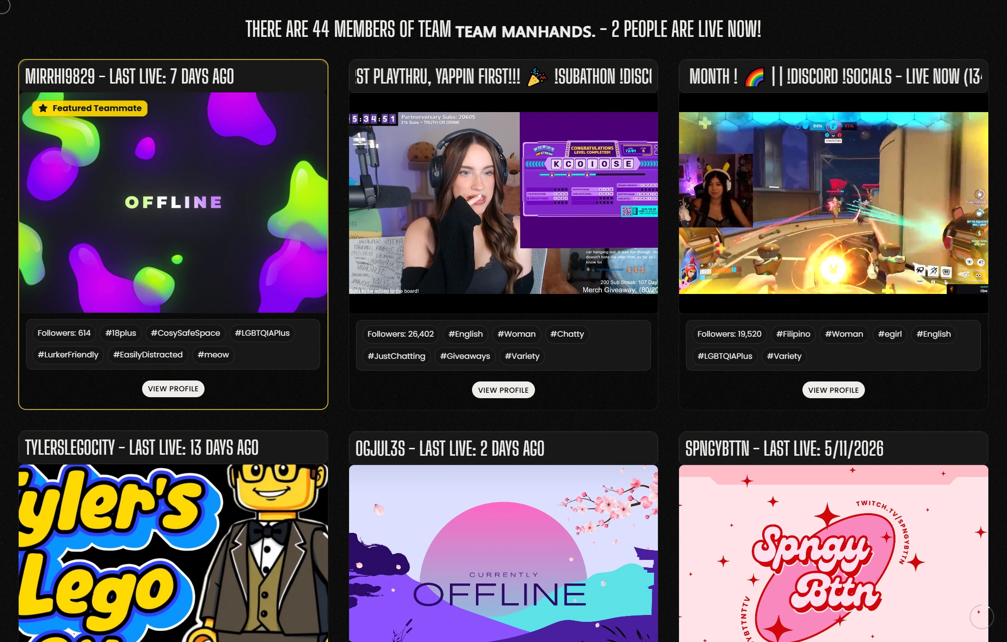 Community and socials section